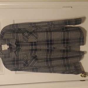 Dark blue and gray button down